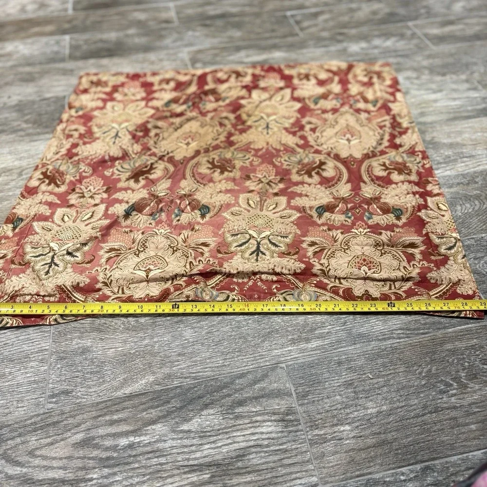 RALPH LAUREN JARDINIERE RED/GOLD SATEEN  Euro Square Pillow Paisley Sham